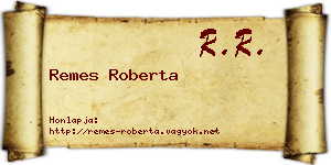Remes Roberta névjegykártya